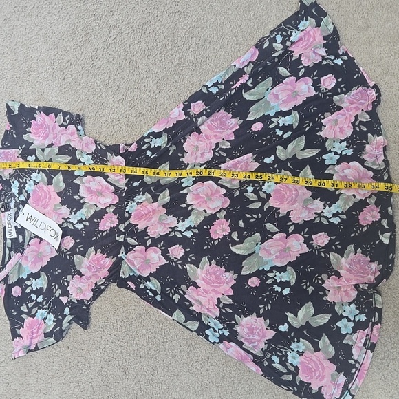 NWT Wildfox Rosie Pink and Black Flutter Sleeve Fit And Flare Dress Size Small - Picture 6 of 10